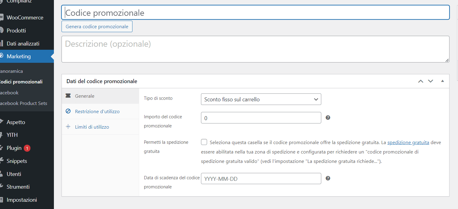 Coupon WooCommerce,codici sconto WooCommerce,WooCommerce codice sconto,come creare coupon woocommerce,come creare codici sconto woocommerce,come inserire un codice sconto in woocommerce,come creare codici coupon con woocommerce,creare coupon,creare coupon digitali