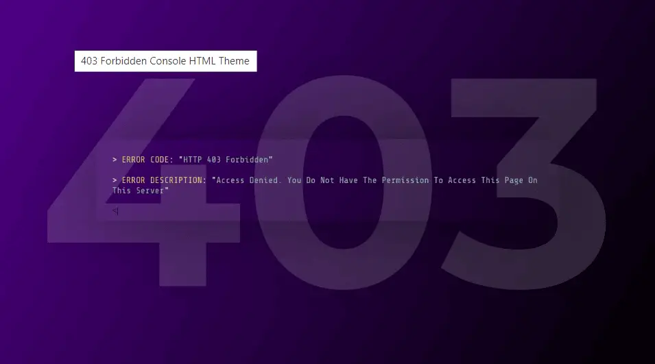 cos'è l’errore 403 forbidden