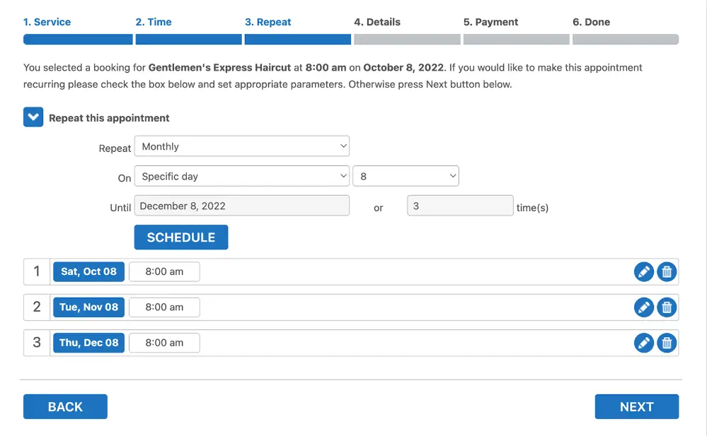 analisi plugin bookly recurring appointments