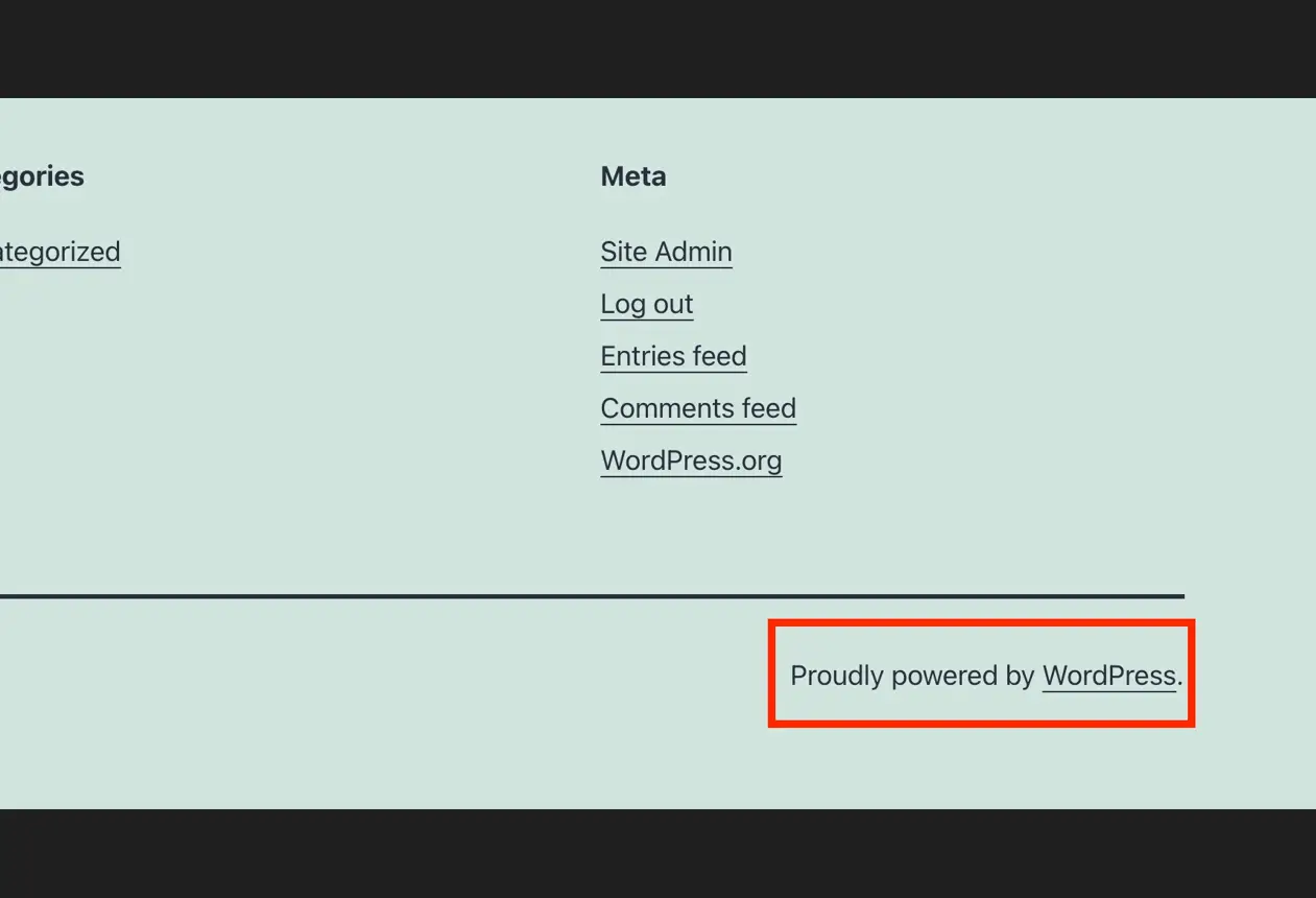 come togliere la scritta Powered by WordPress