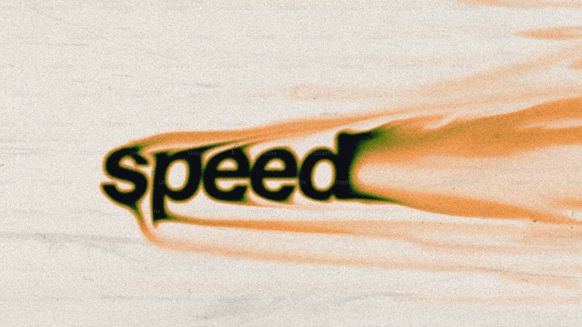 The word speed with orange streaks
