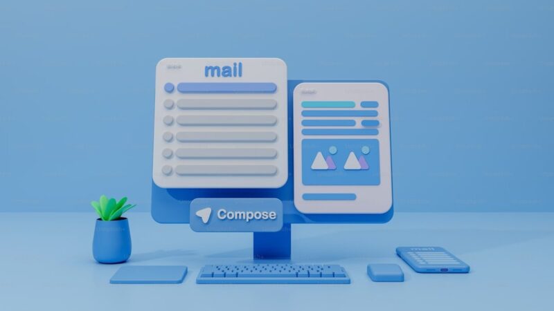 A computer monitor sitting on top of a desk