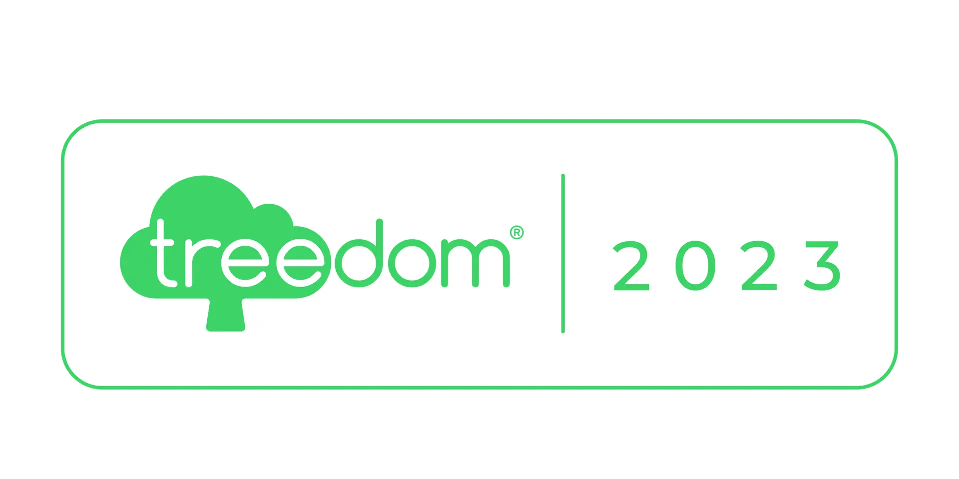 treedom logo badge 2023 green on white